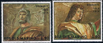 2 ком./компл. Нова поштанска марка Сан Марино 1969. године, Рад уметника Браманте Марке MNH